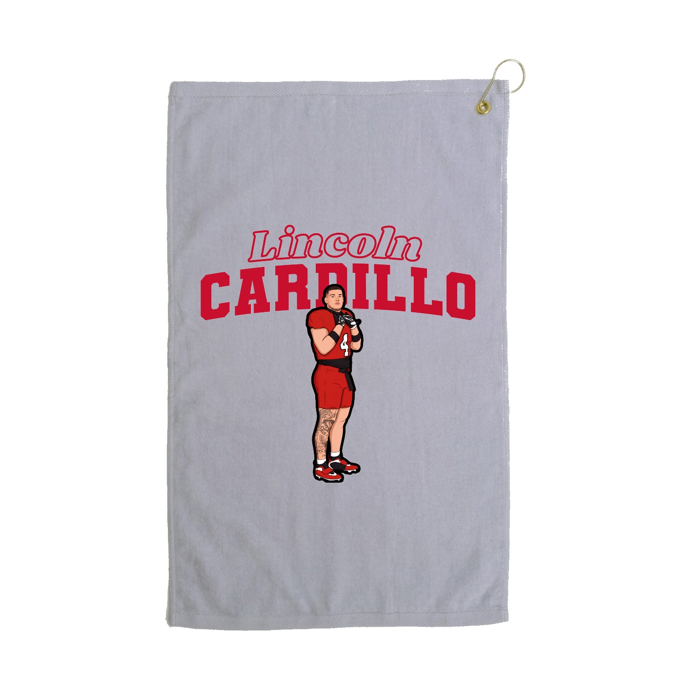 Golf Towel — Name Arch in Grey