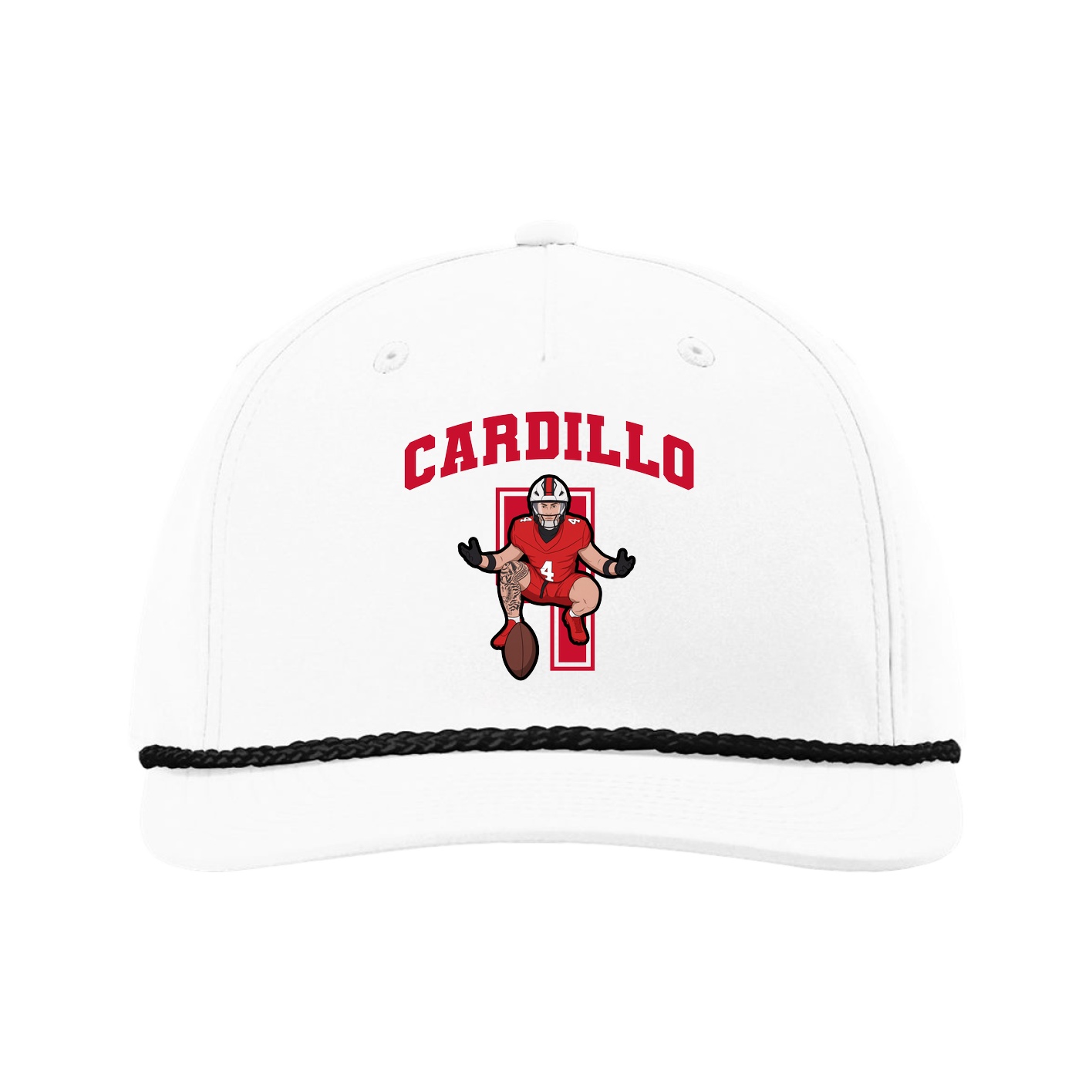 Five-Panel Classic Rope Cap — Number in White