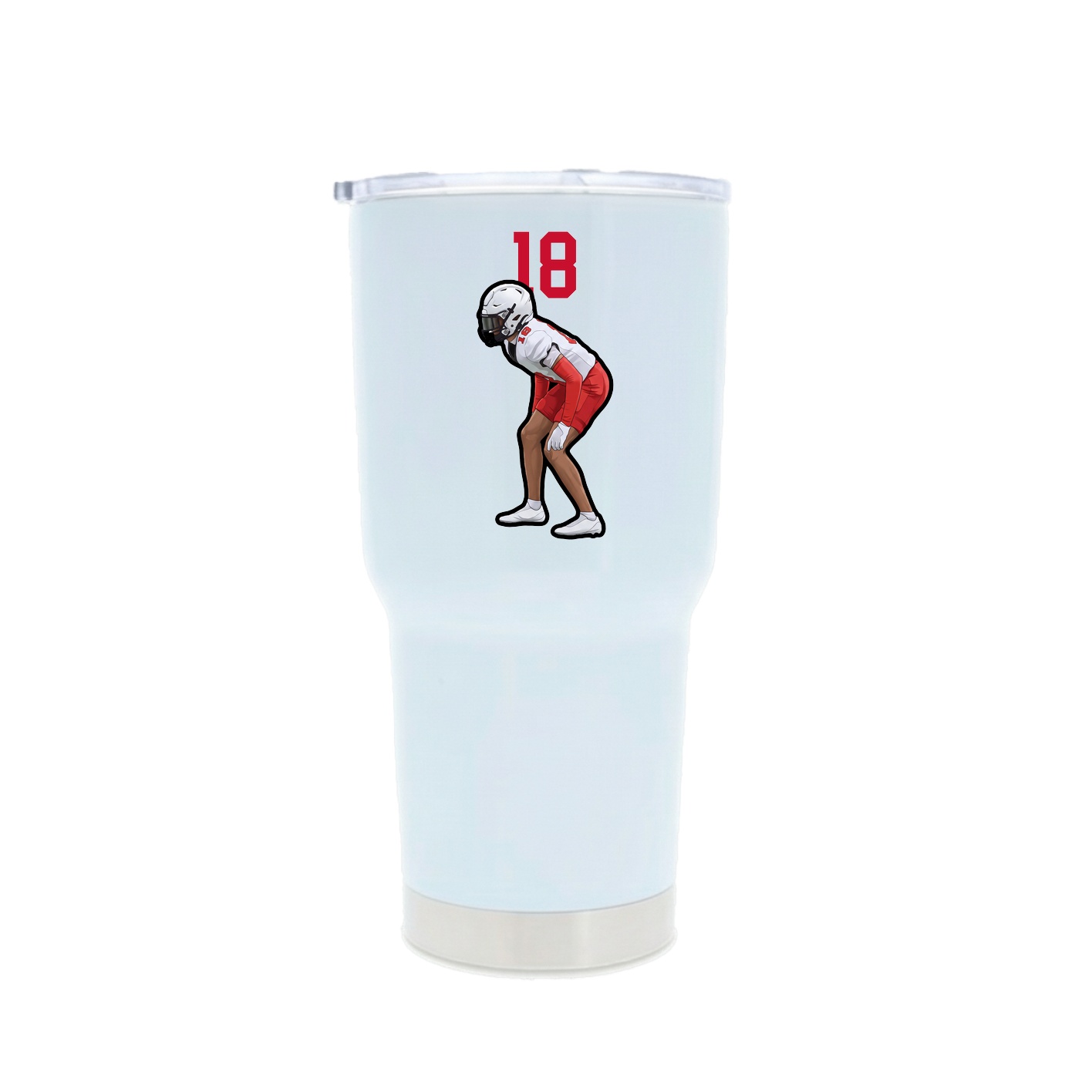30oz Stainless Steel Tumbler — Number Top in White