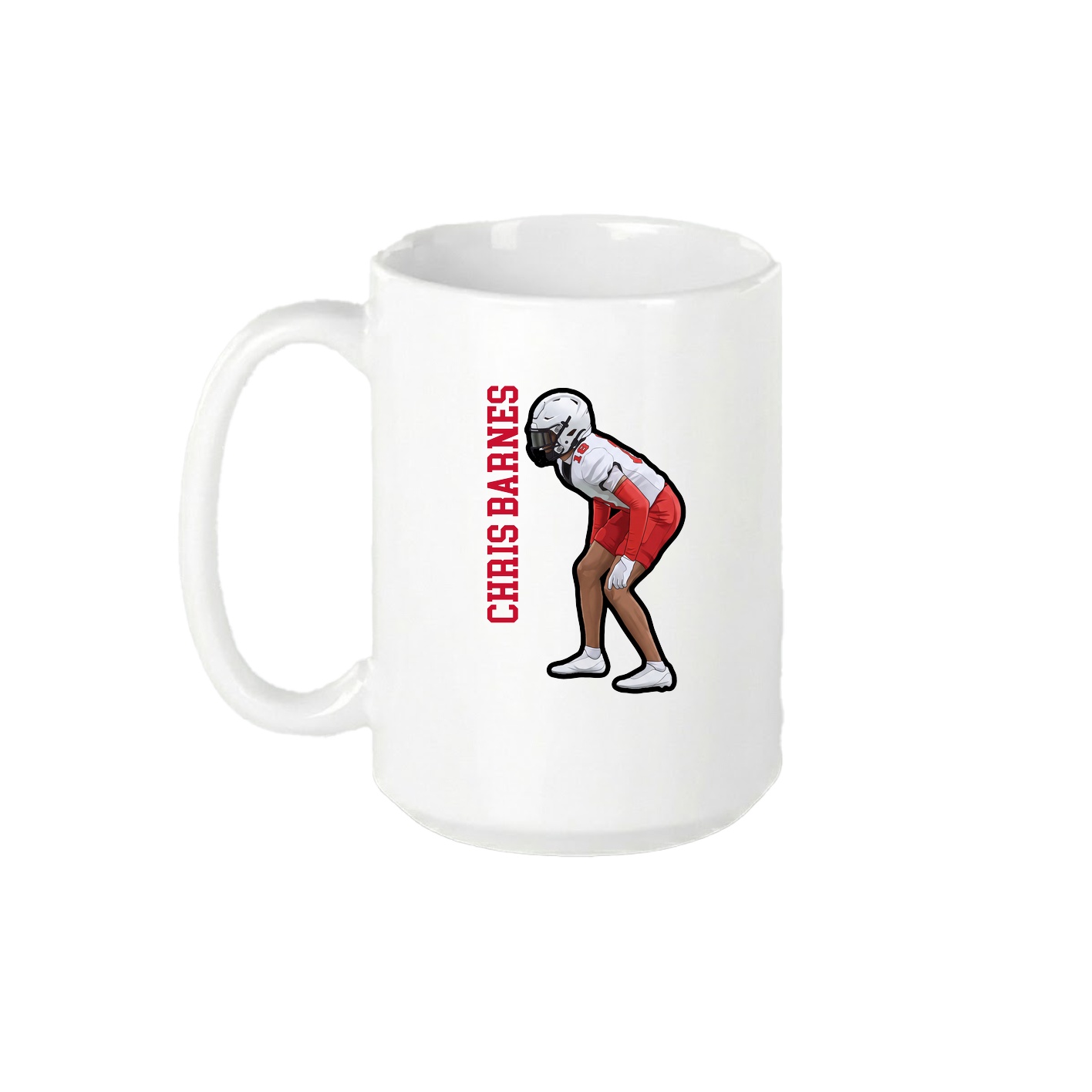 15oz Coffee Mug — Name Vertical in White