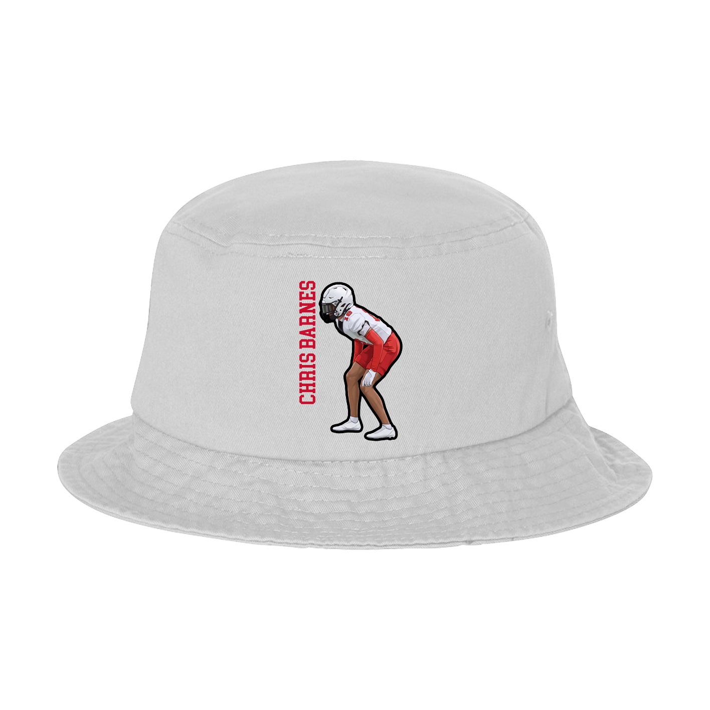 Bucket Cap — Name Vertical in White