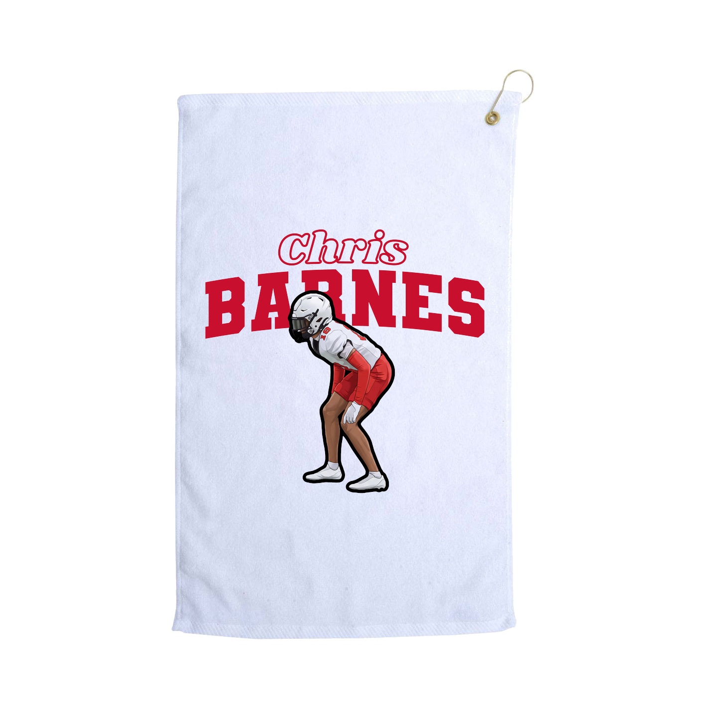 Golf Towel — Name Arch in White