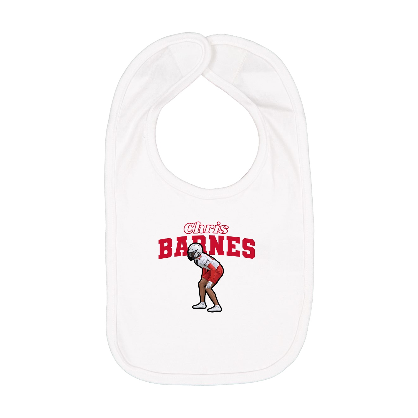 Infant Bib — Name Arch in White