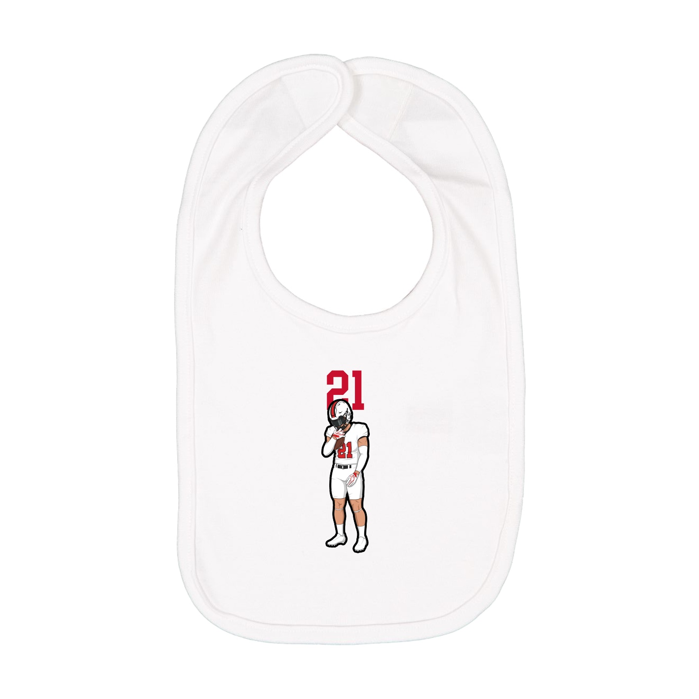 Infant Bib — Number Top in White