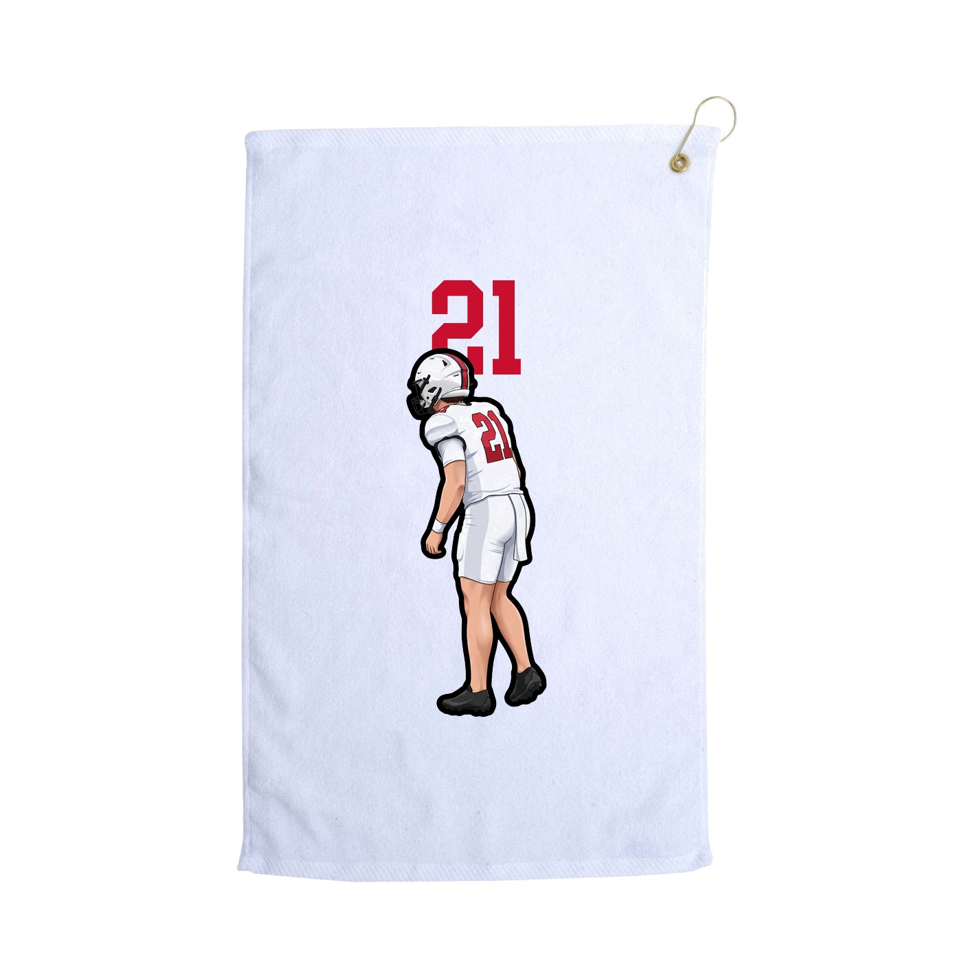 Golf Towel — Number Top in White