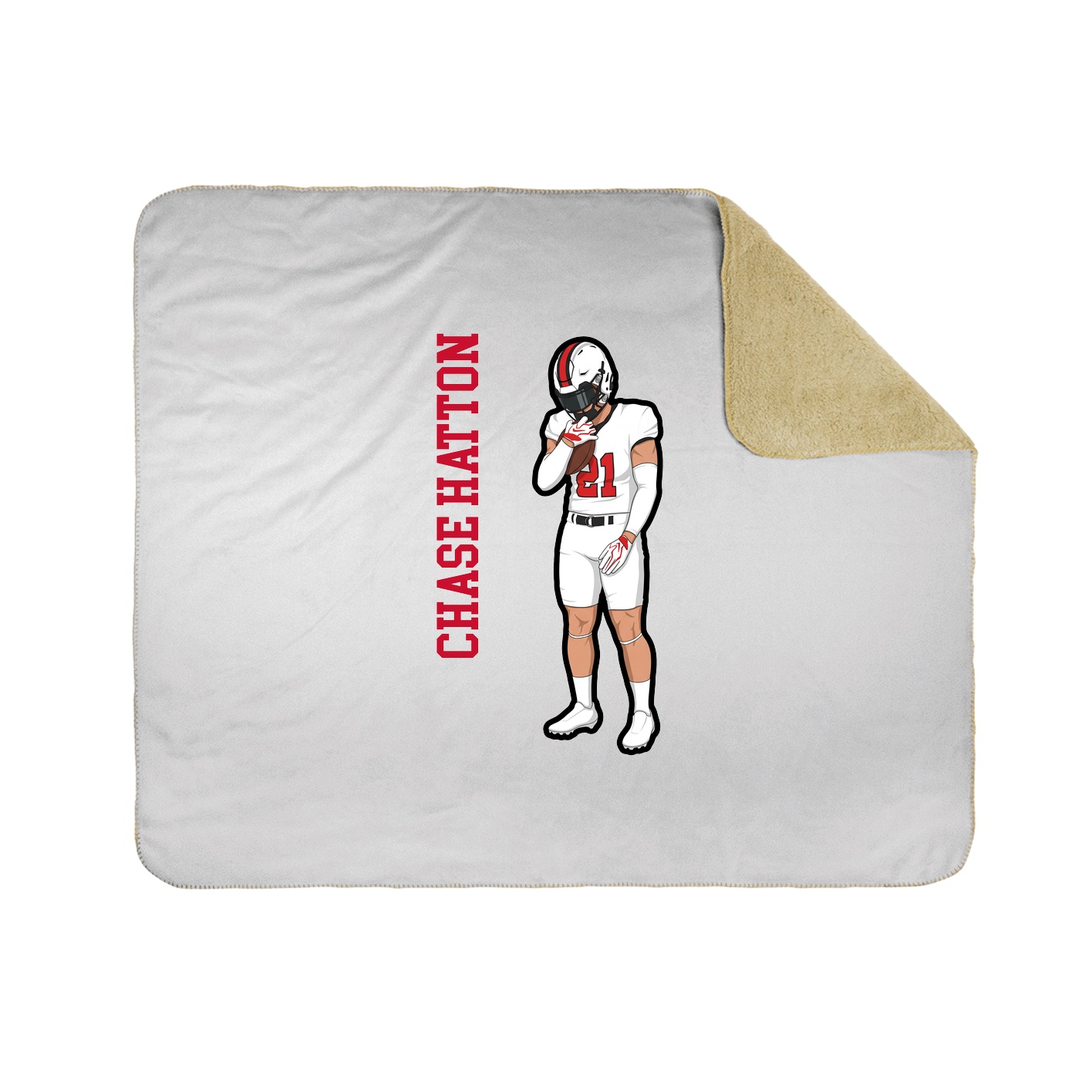 Throw Blanket — Name Vertical in White
