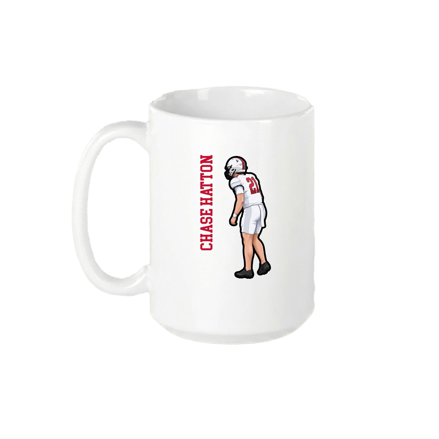 15oz Coffee Mug — Name Vertical in White
