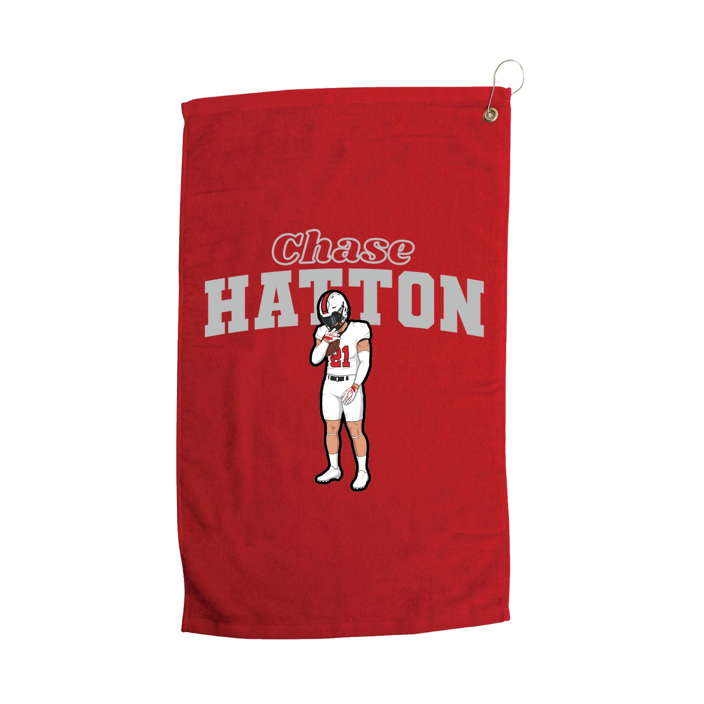 Golf Towel — Name Arch in Red
