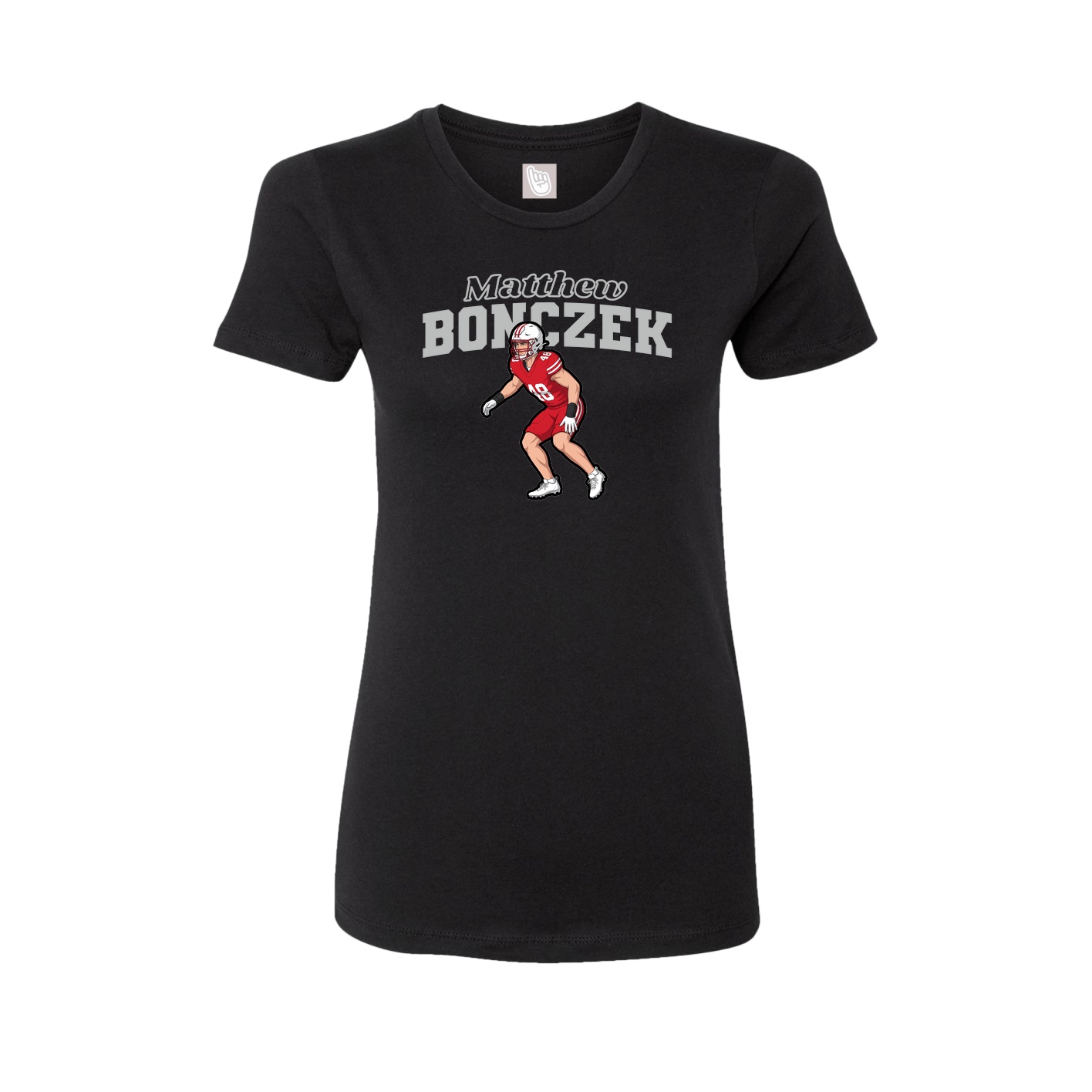 Fitted Women's Tee — Name Arch in Black