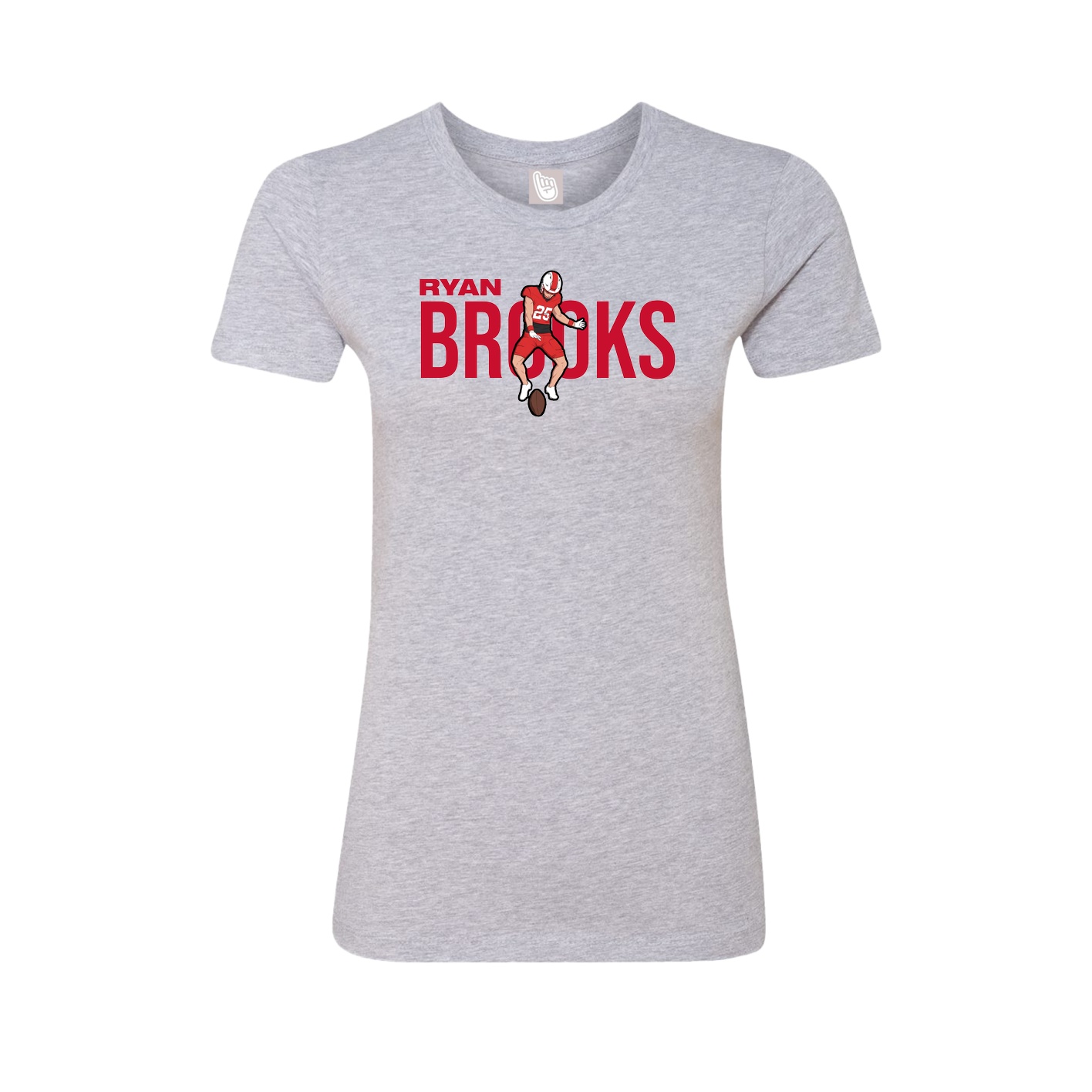 Fitted Women's Tee — Player Name in Grey