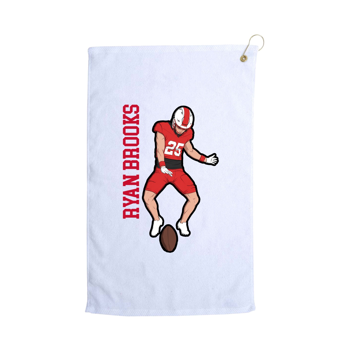 Golf Towel — Name Vertical in White