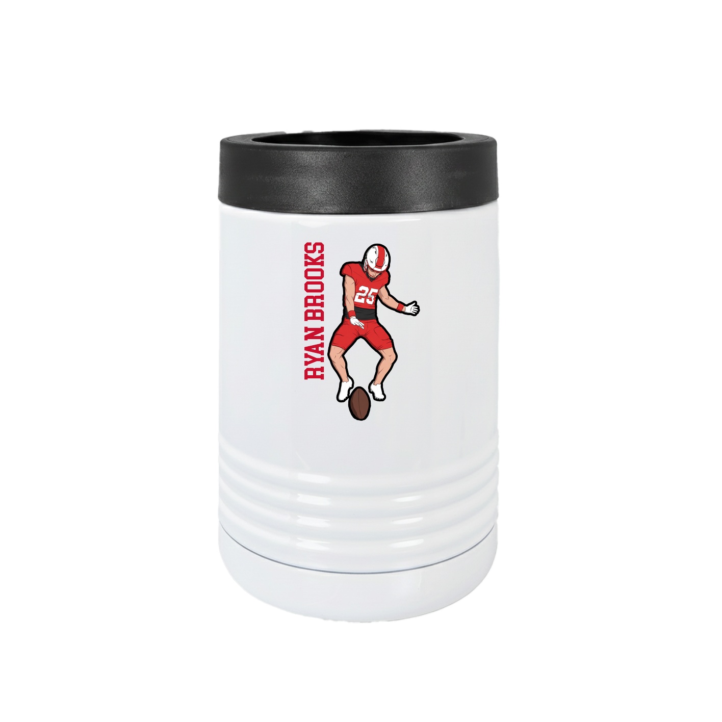 Beverage Holder — Name Vertical in White