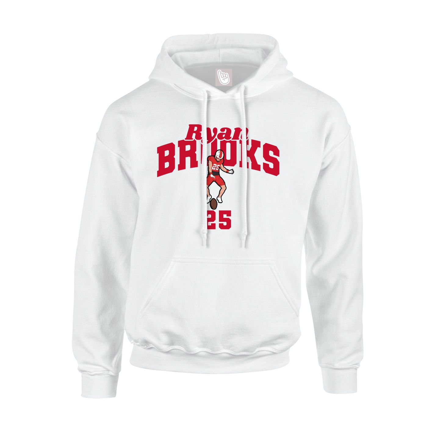 Youth Hoodie — Signature Arch in White
