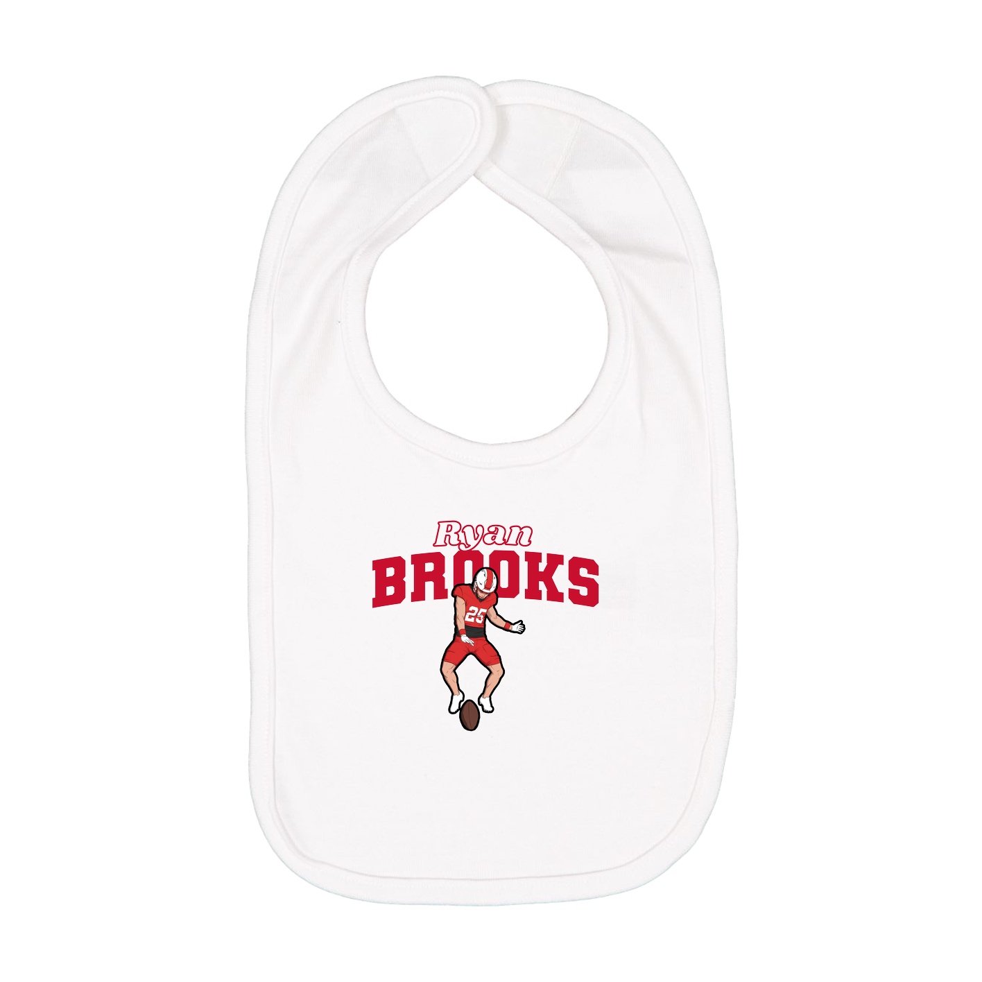 Infant Bib — Name Arch in White