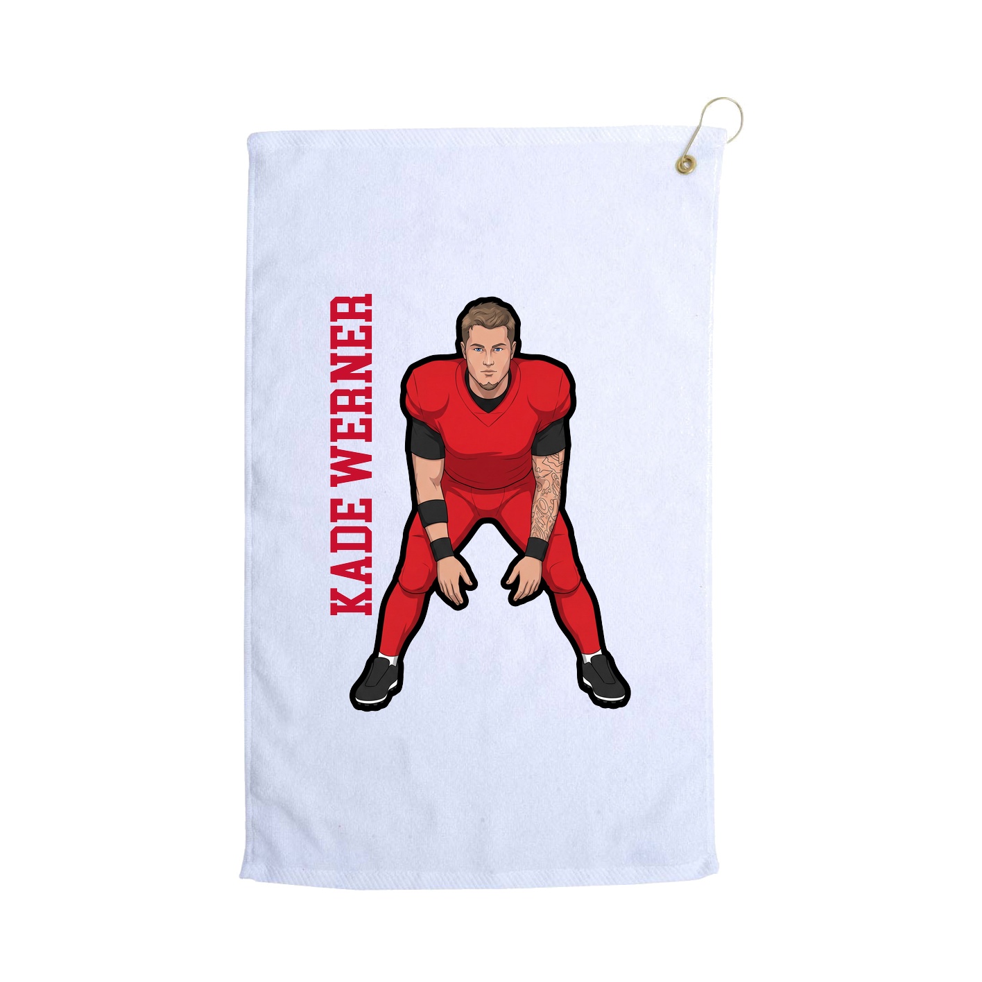 Golf Towel — Name Vertical in White