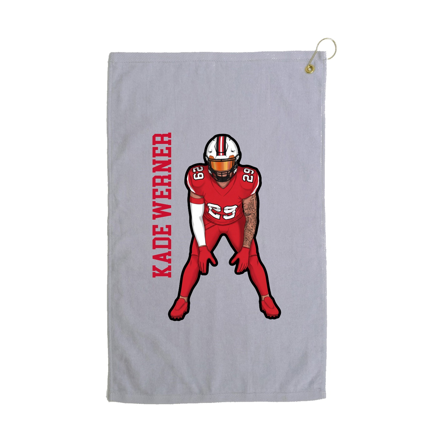 Golf Towel — Name Vertical in Grey