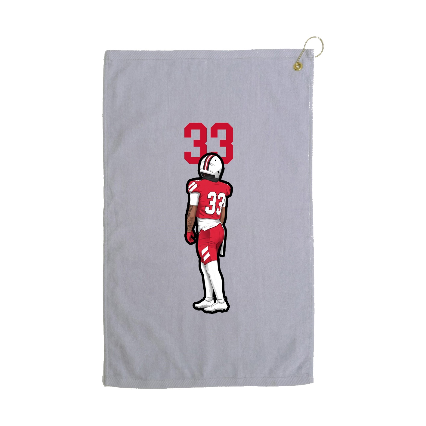 Golf Towel — Number Top in Grey