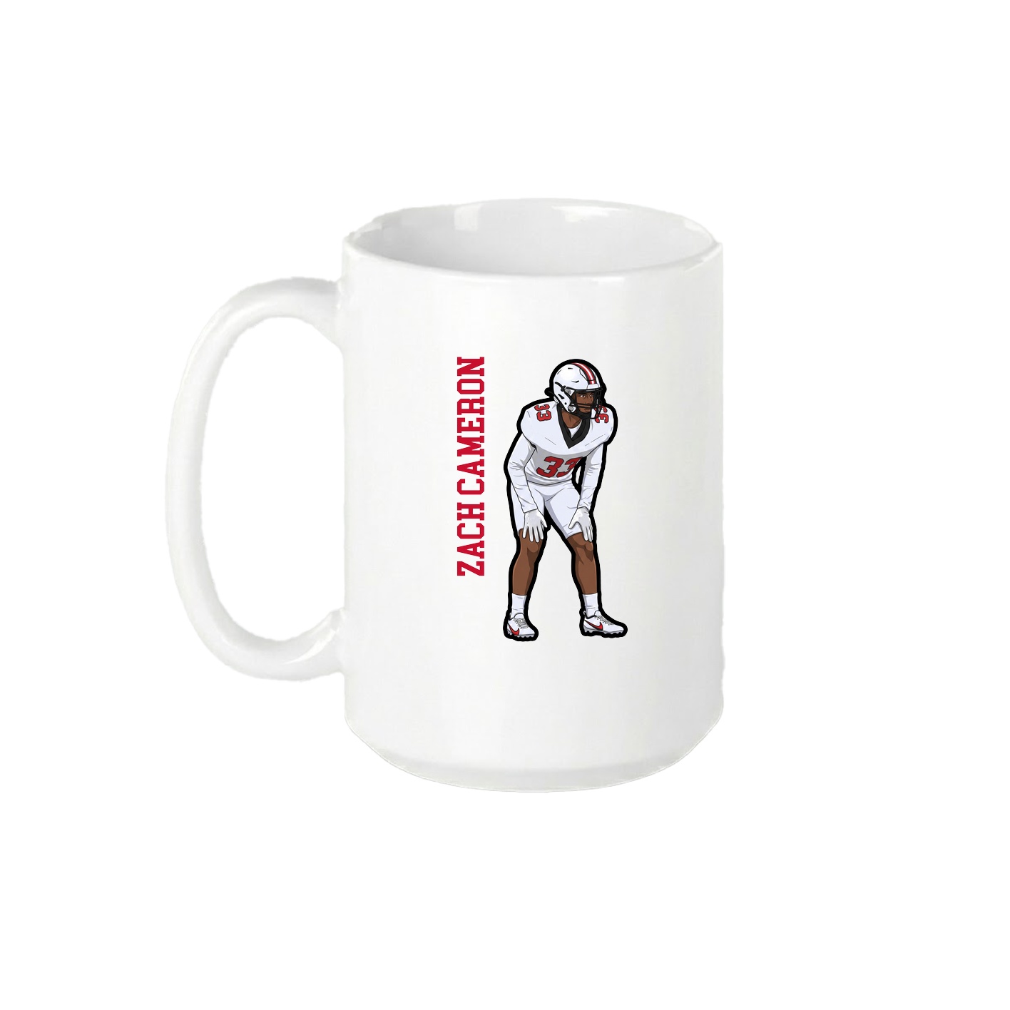15oz Coffee Mug — Name Vertical in White