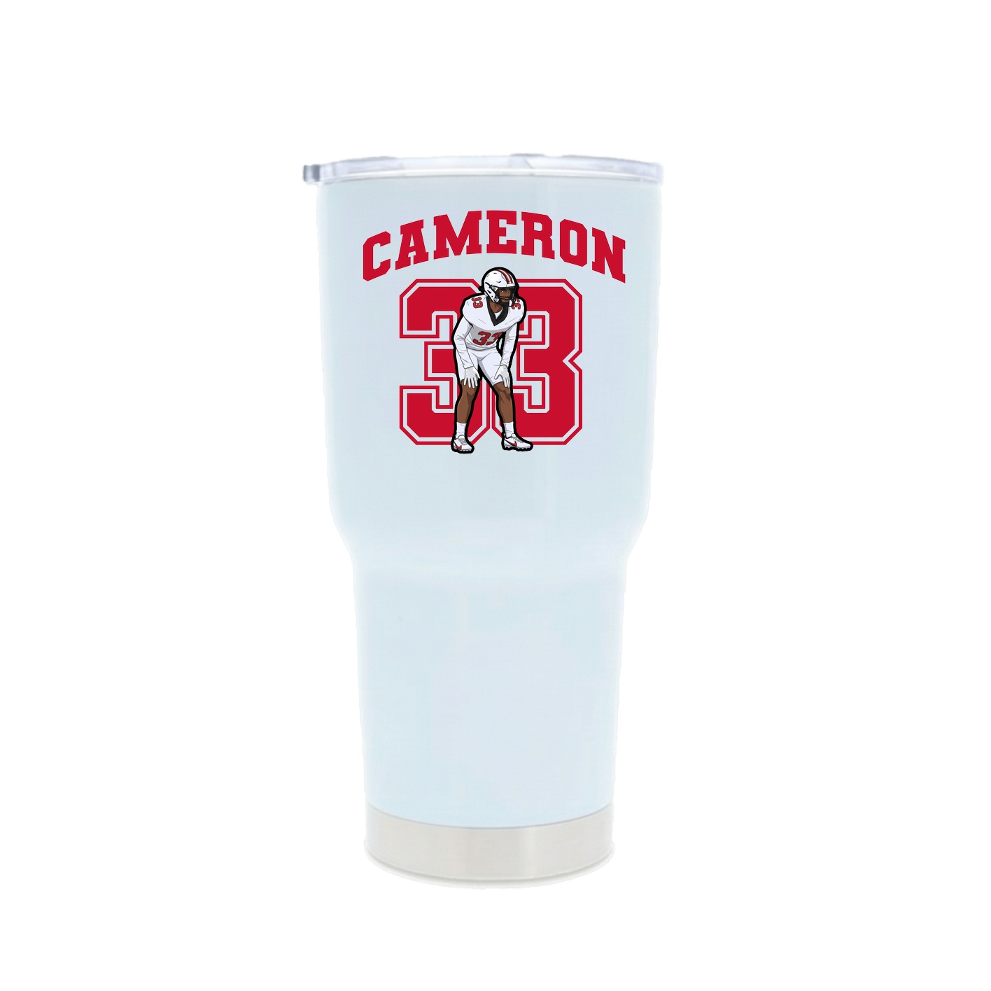 30oz Stainless Steel Tumbler — Number in White