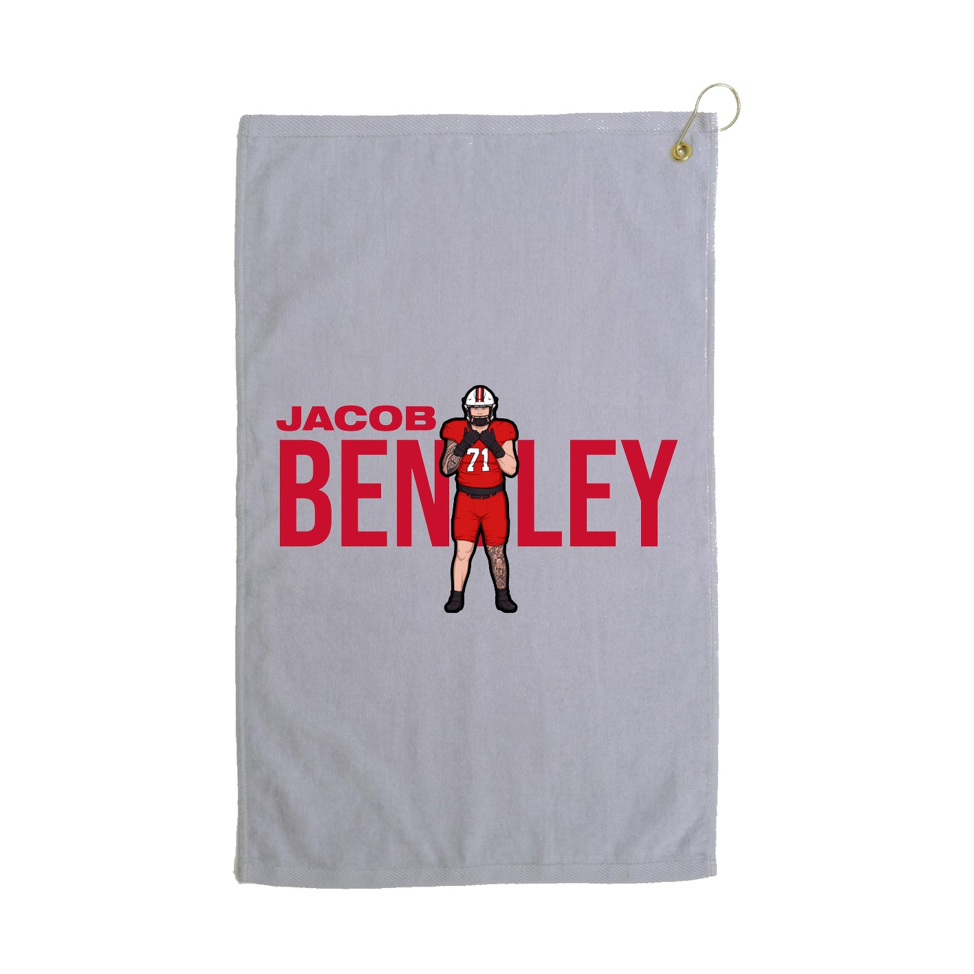 Golf Towel — Player Name in Grey
