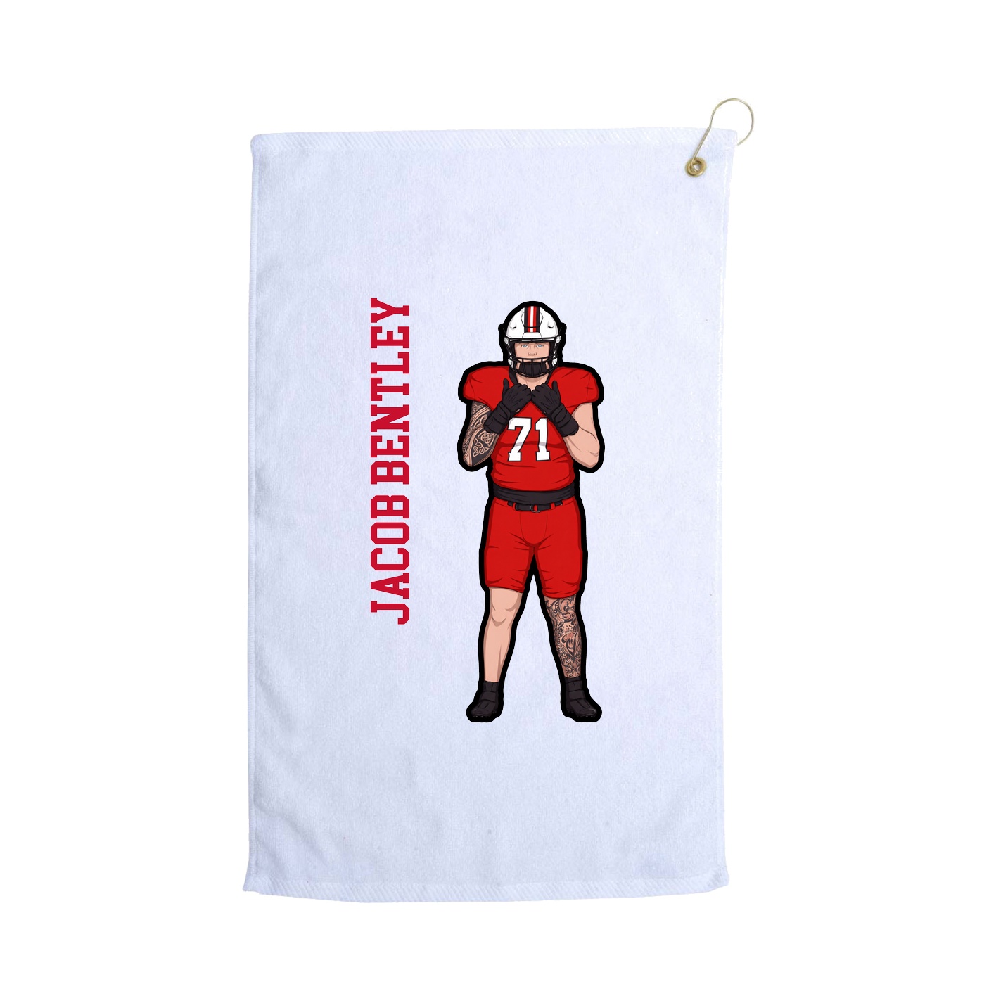 Golf Towel — Name Vertical in White
