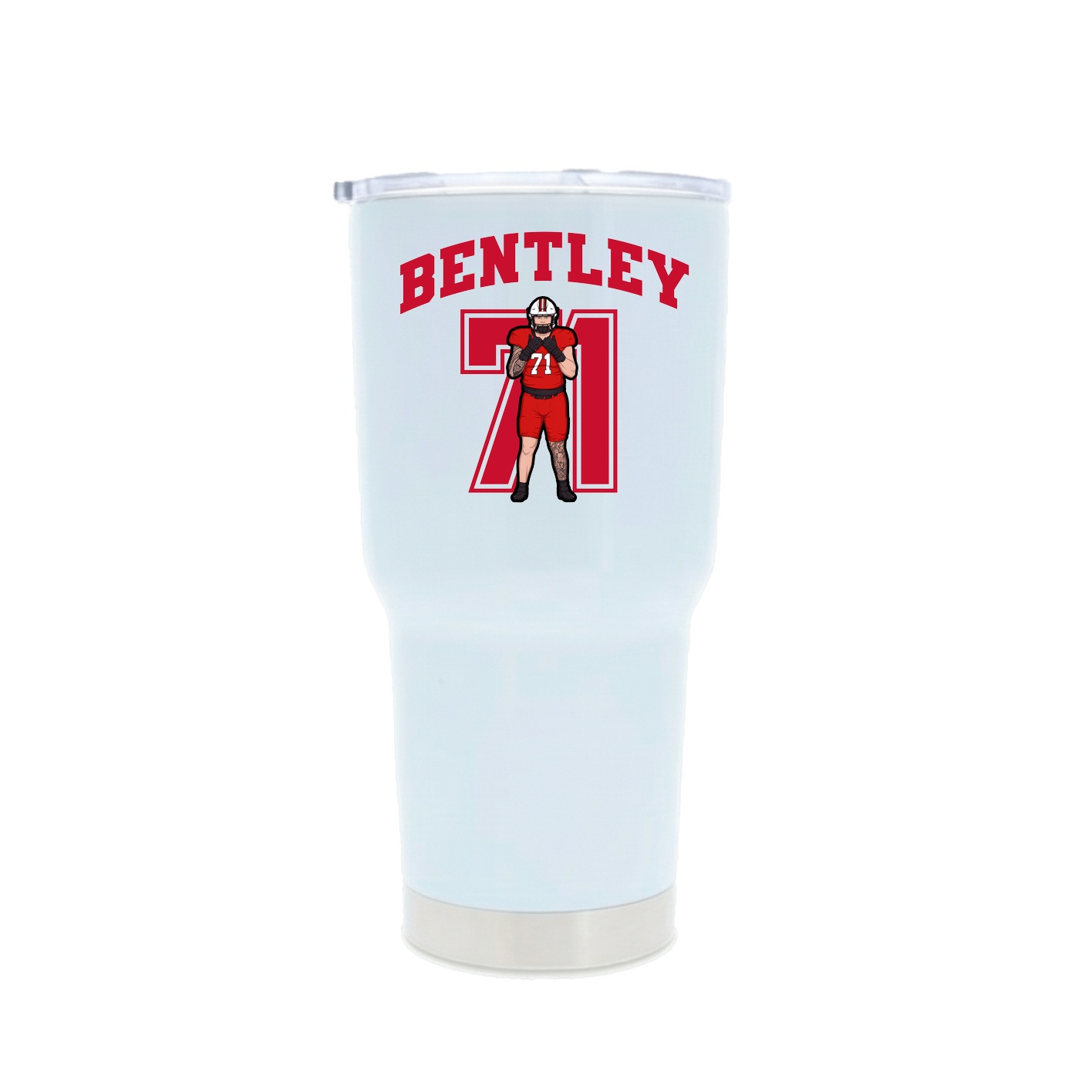 30oz Stainless Steel Tumbler — Number in White
