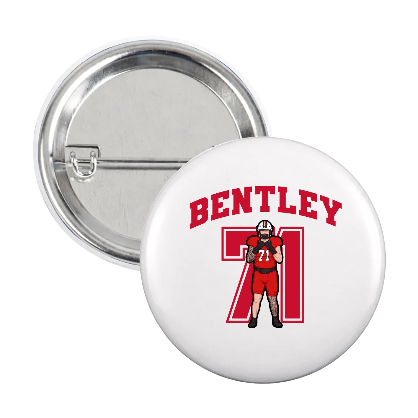 Game Day Button — Number in White