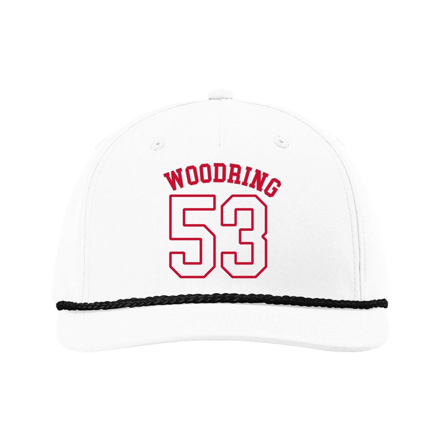 Five-Panel Classic Rope Cap — Shirsey Arch in White