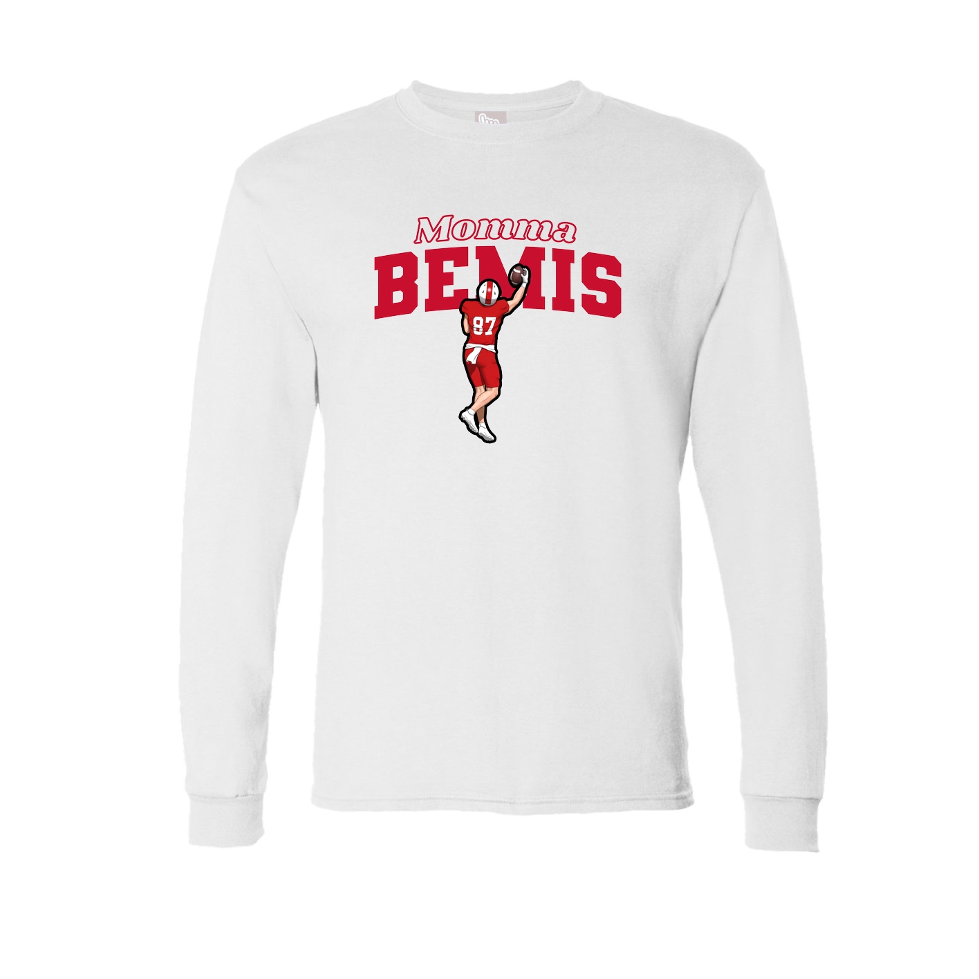 Long Sleeve Tee — Mothers Day Block in White