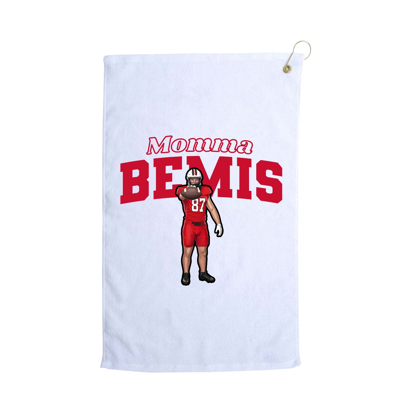 Golf Towel — Mothers Day Block in White