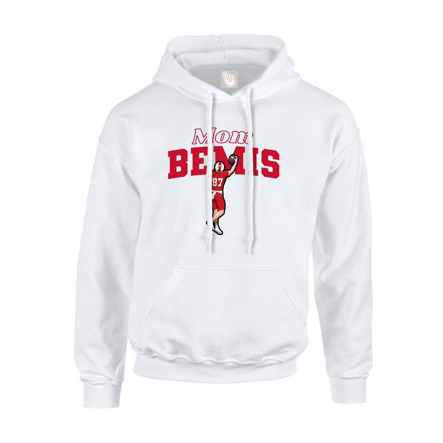 Youth Hoodie — Mothers Day Block in White