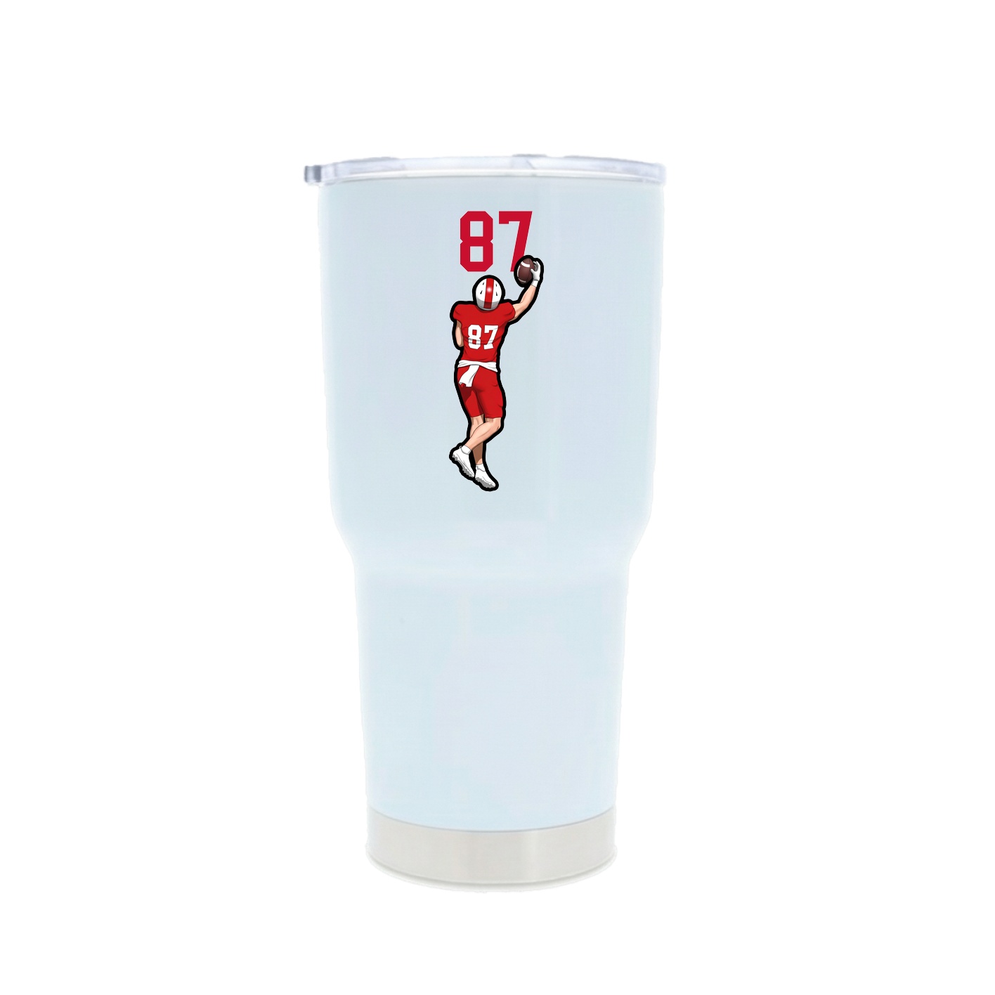 30oz Stainless Steel Tumbler — Number Top in White