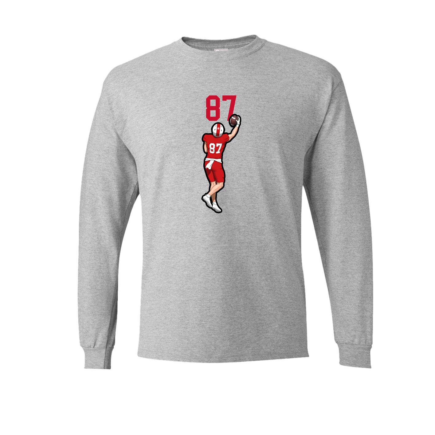 Long Sleeve Tee — Number Top in Grey