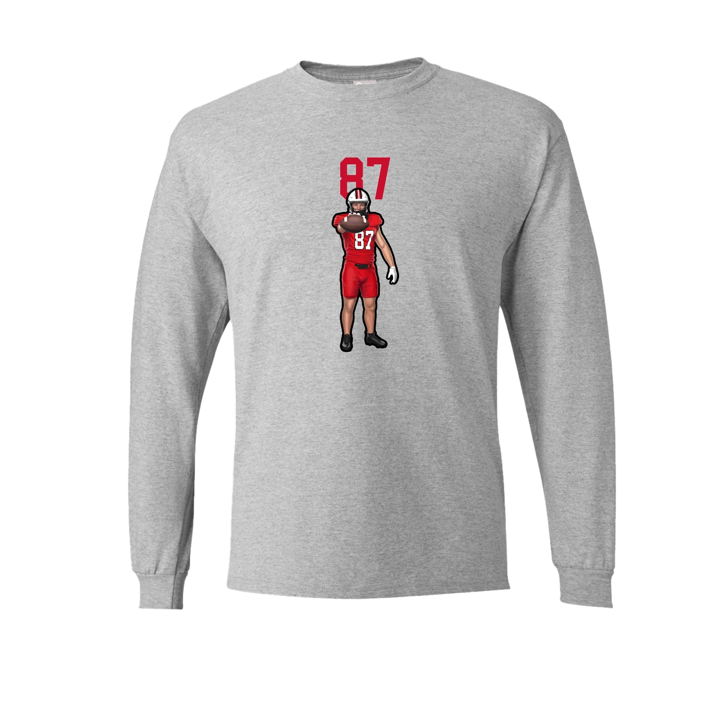 Long Sleeve Tee — Number Top in Grey