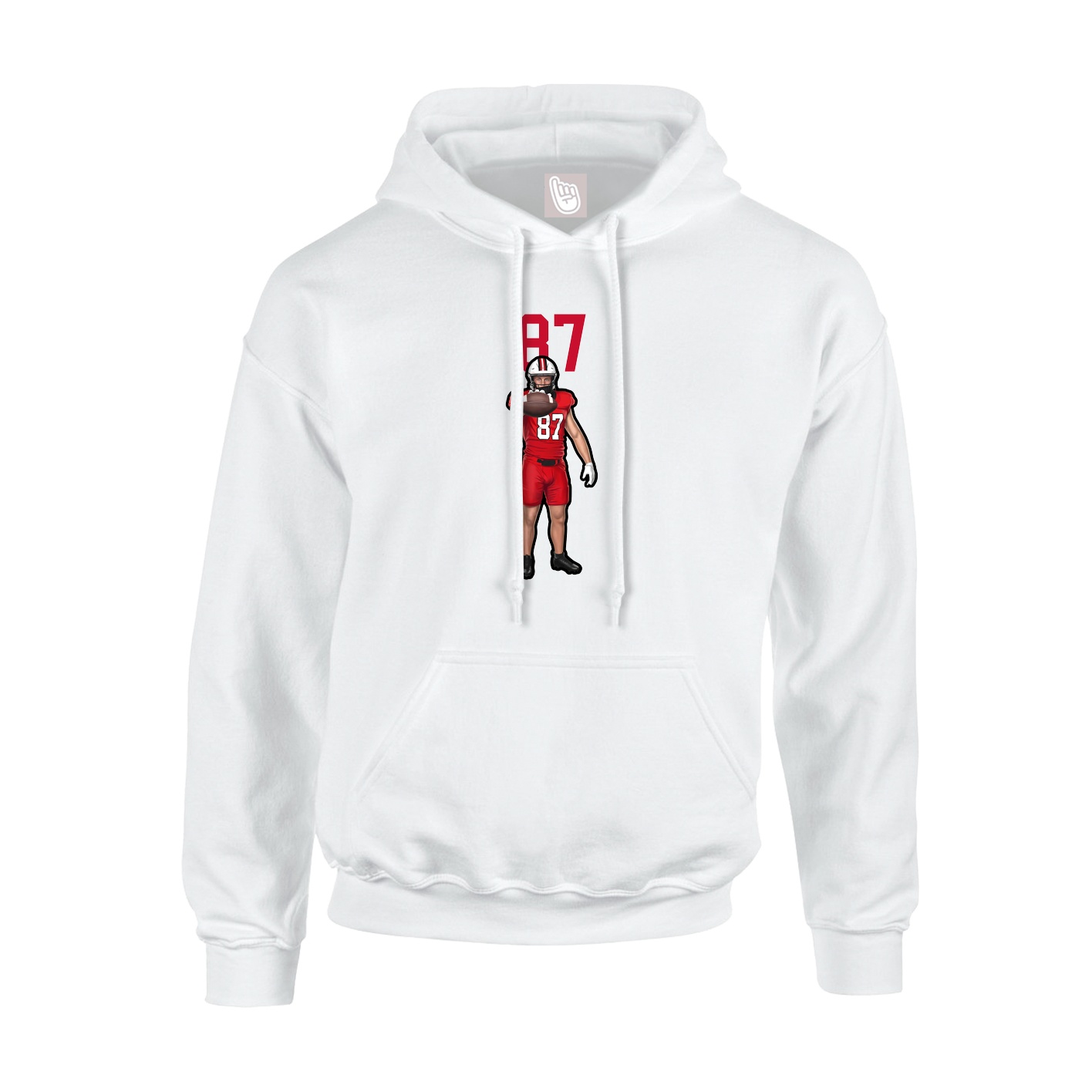 Youth Hoodie — Number Top in White