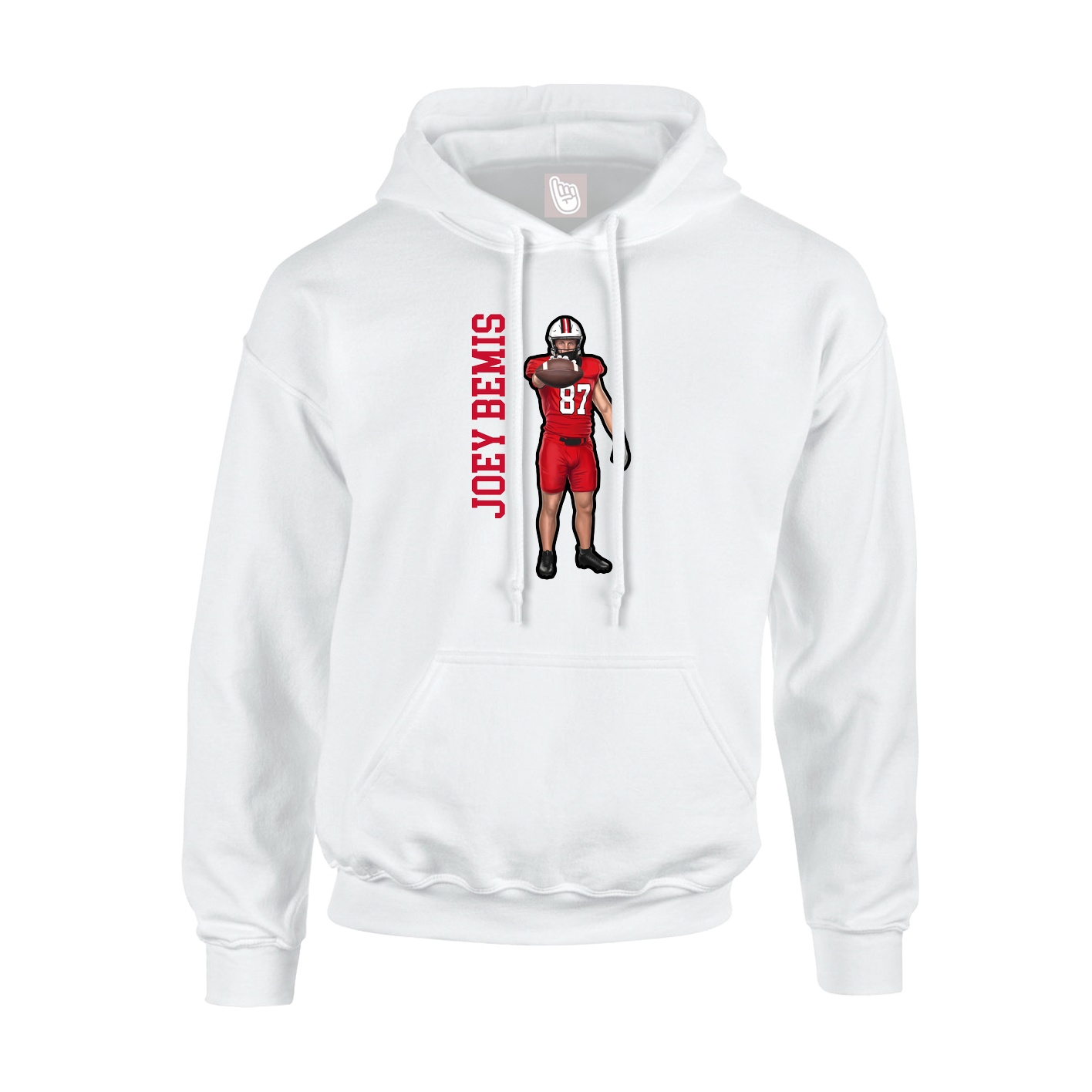 Hoodie — Name Vertical in White