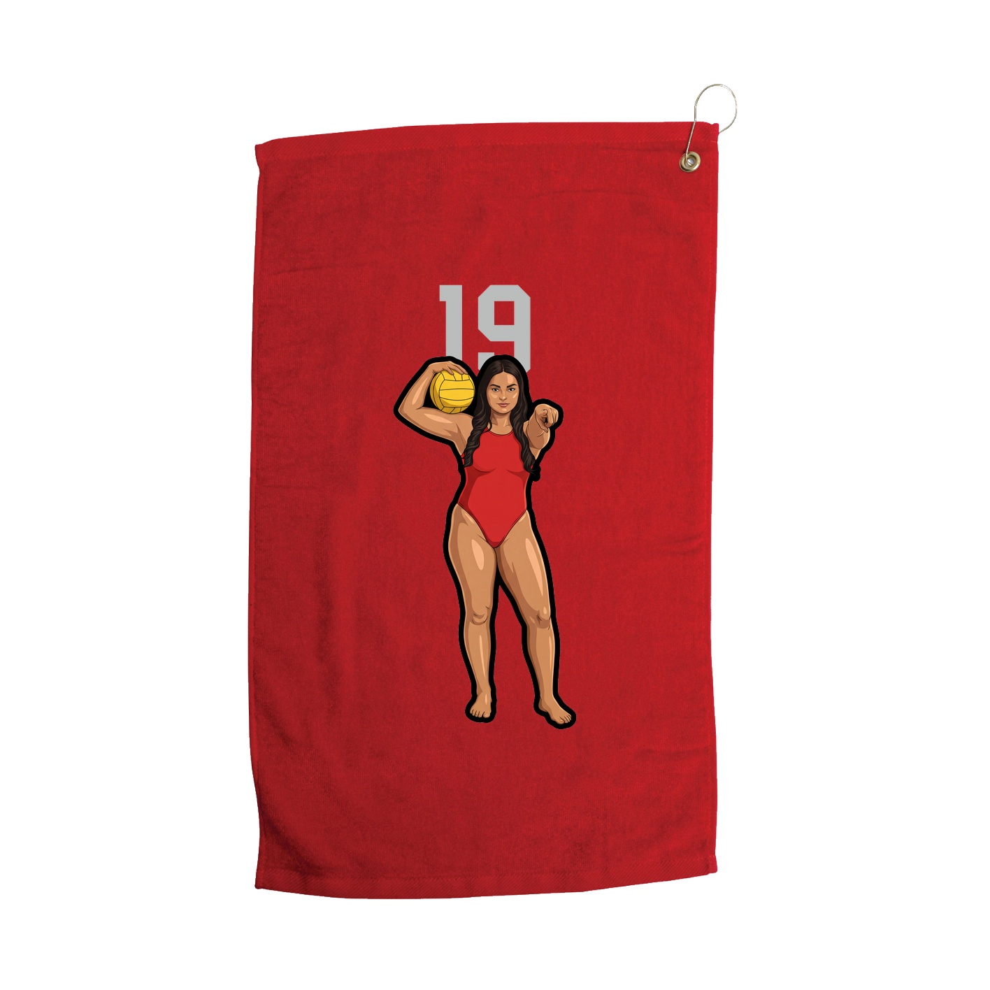 Golf Towel — Number Top in Red