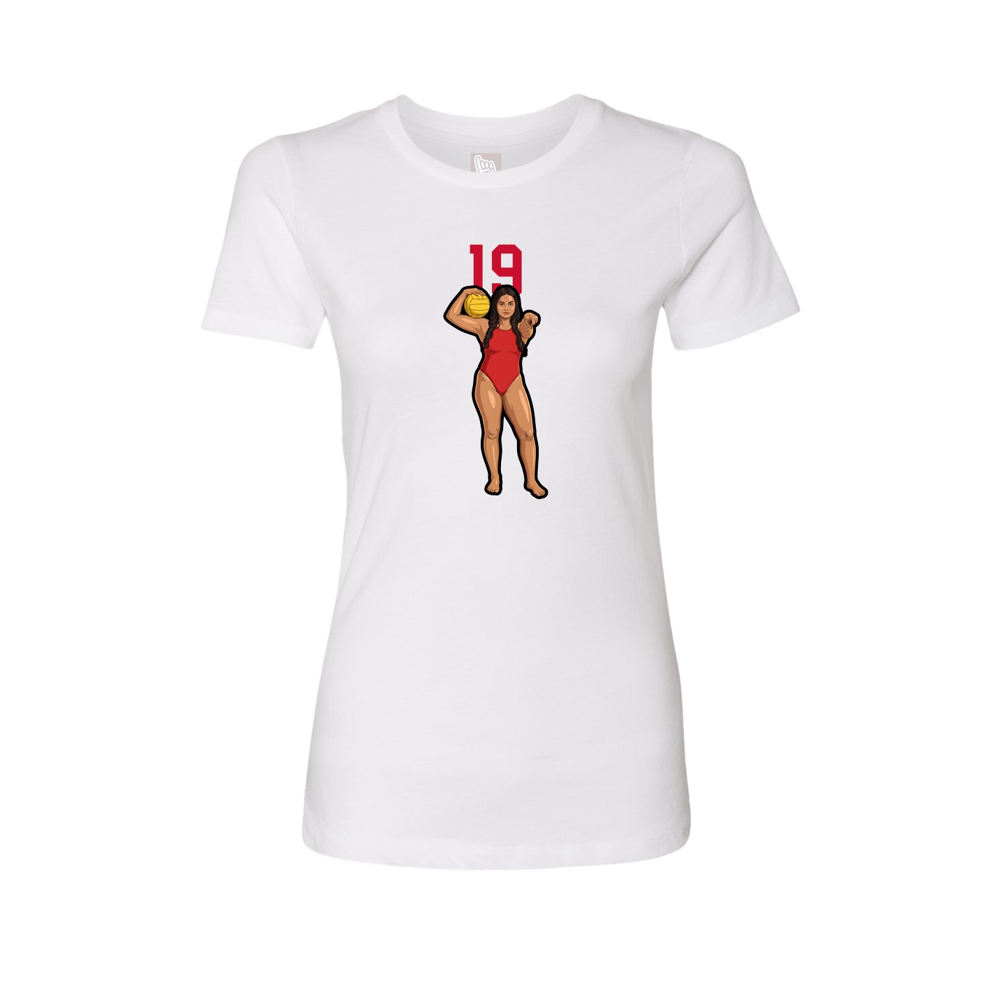 Fitted Women's Tee — Number Top in White