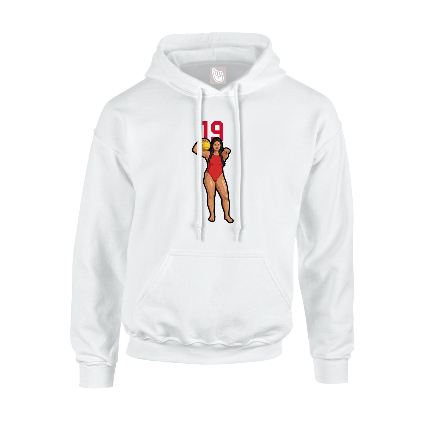 Youth Hoodie — Number Top in White