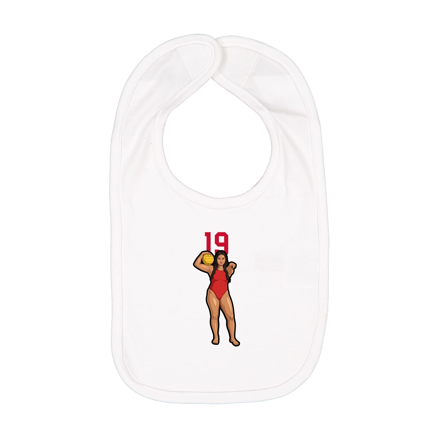 Infant Bib — Number Top in White