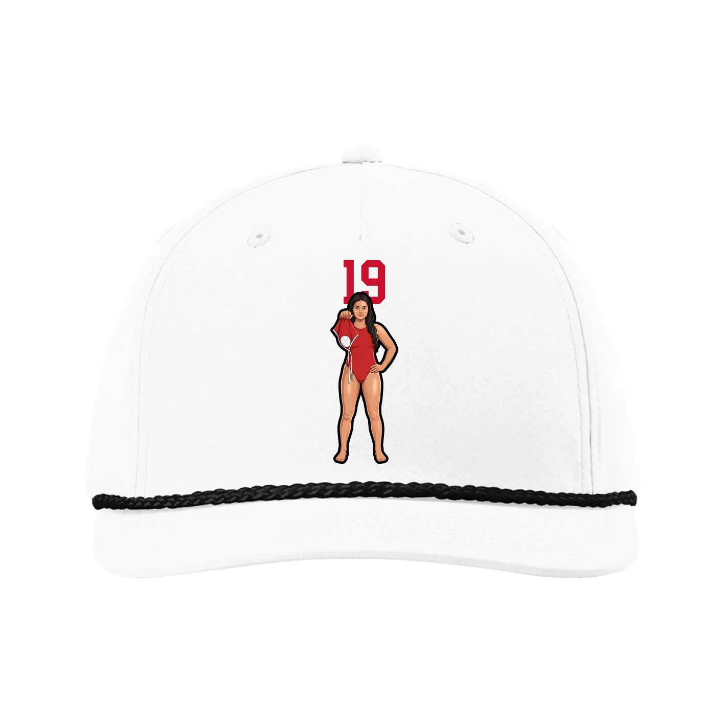 Five-Panel Classic Rope Cap — Number Top in White