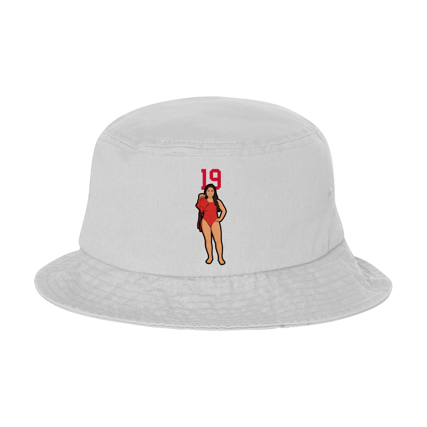 Bucket Cap — Number Top in White