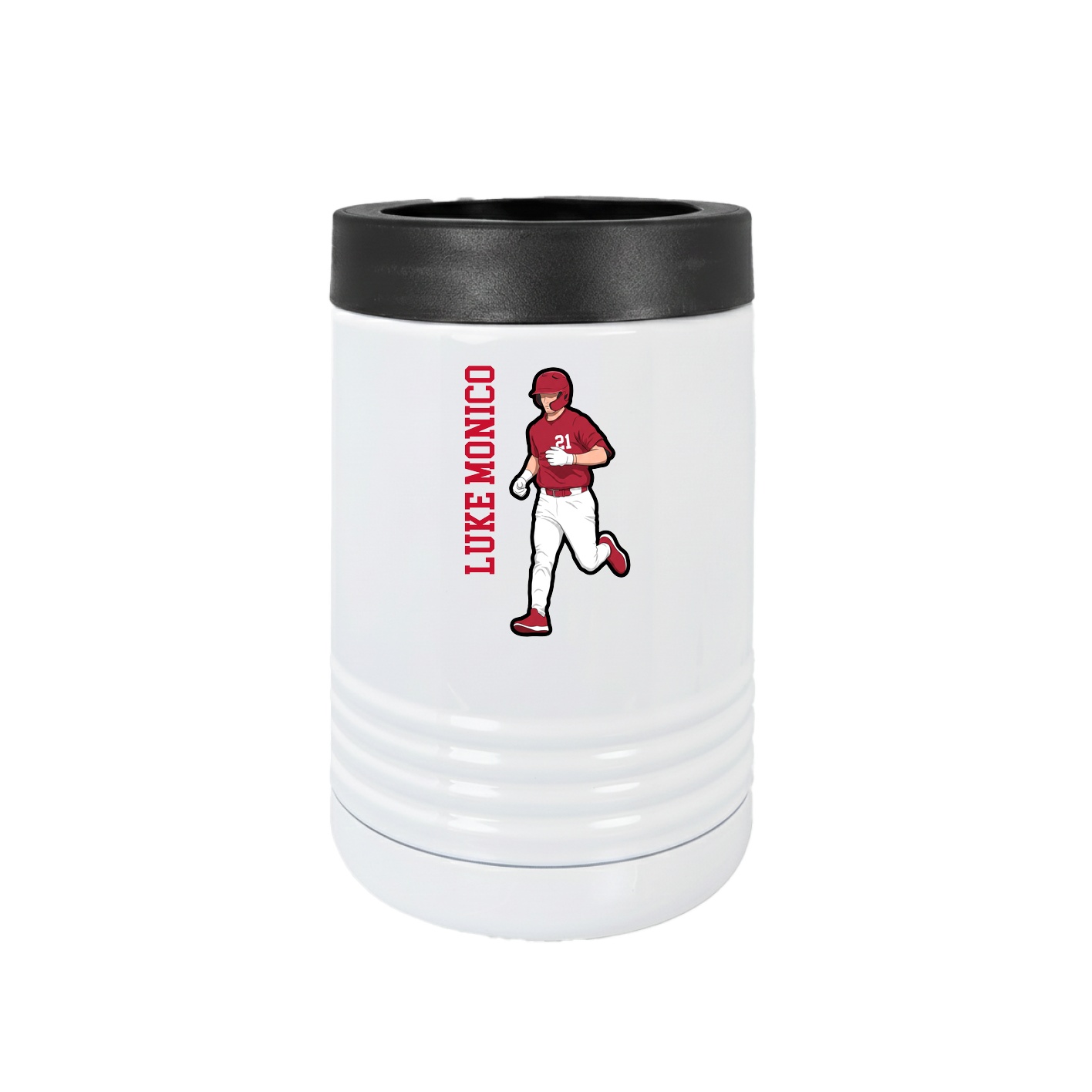 Beverage Holder — Name Vertical in White
