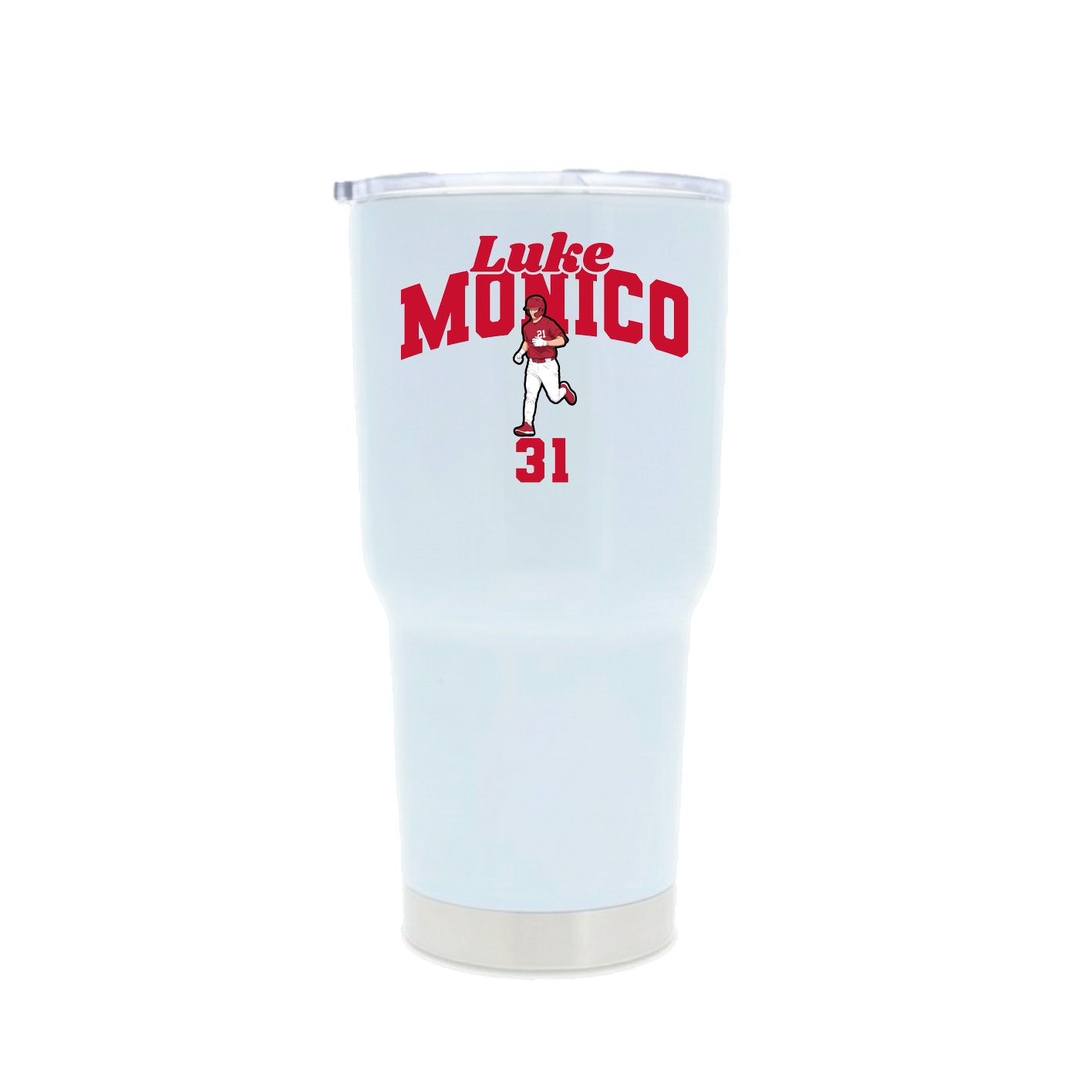 30oz Stainless Steel Tumbler — Signature Arch in White