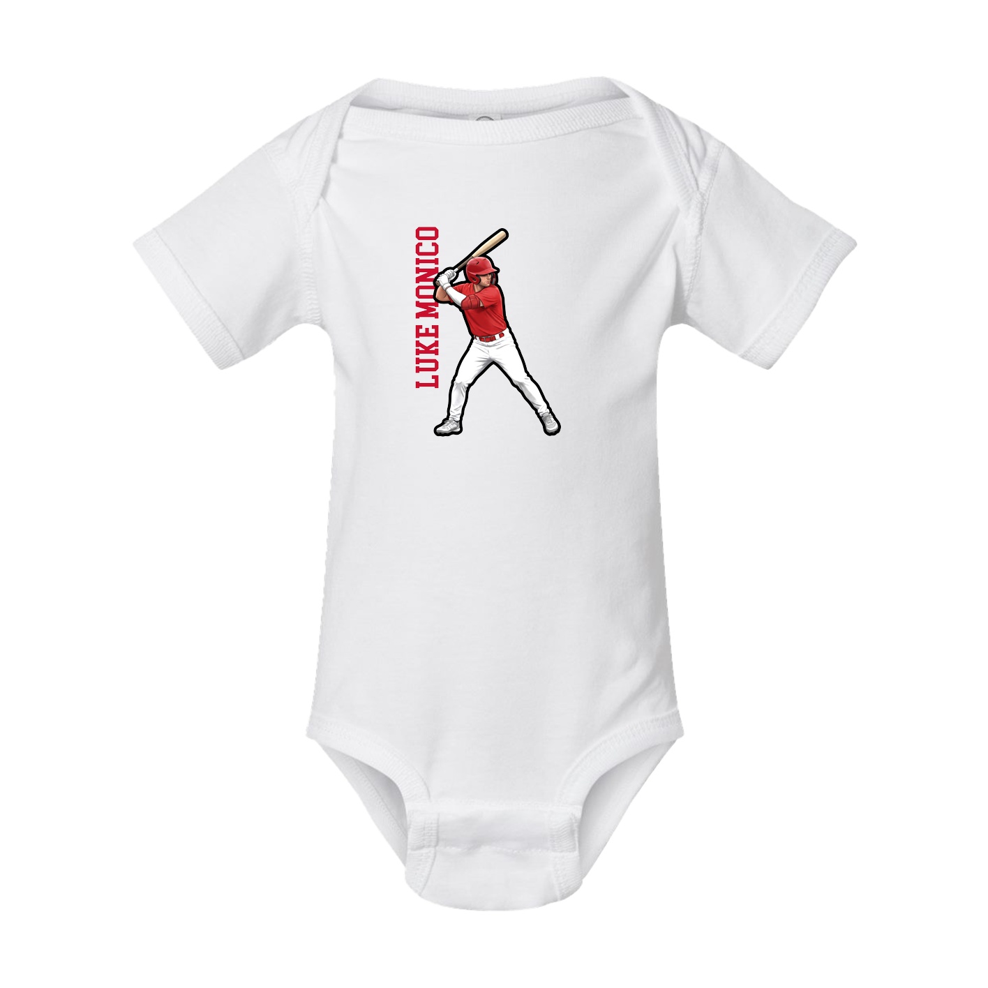 Baby Onesie — Name Vertical in White