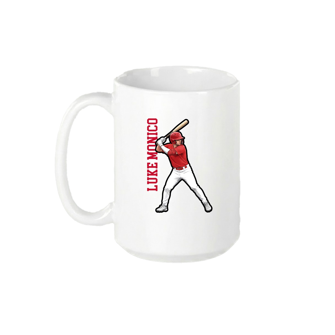 15oz Coffee Mug — Name Vertical in White