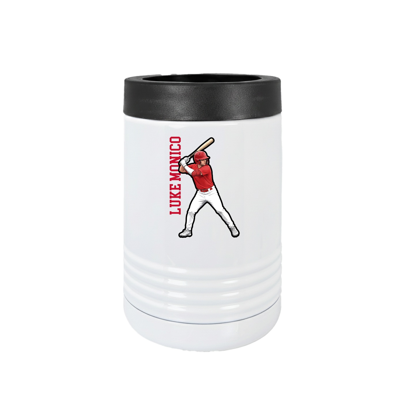 Beverage Holder — Name Vertical in White