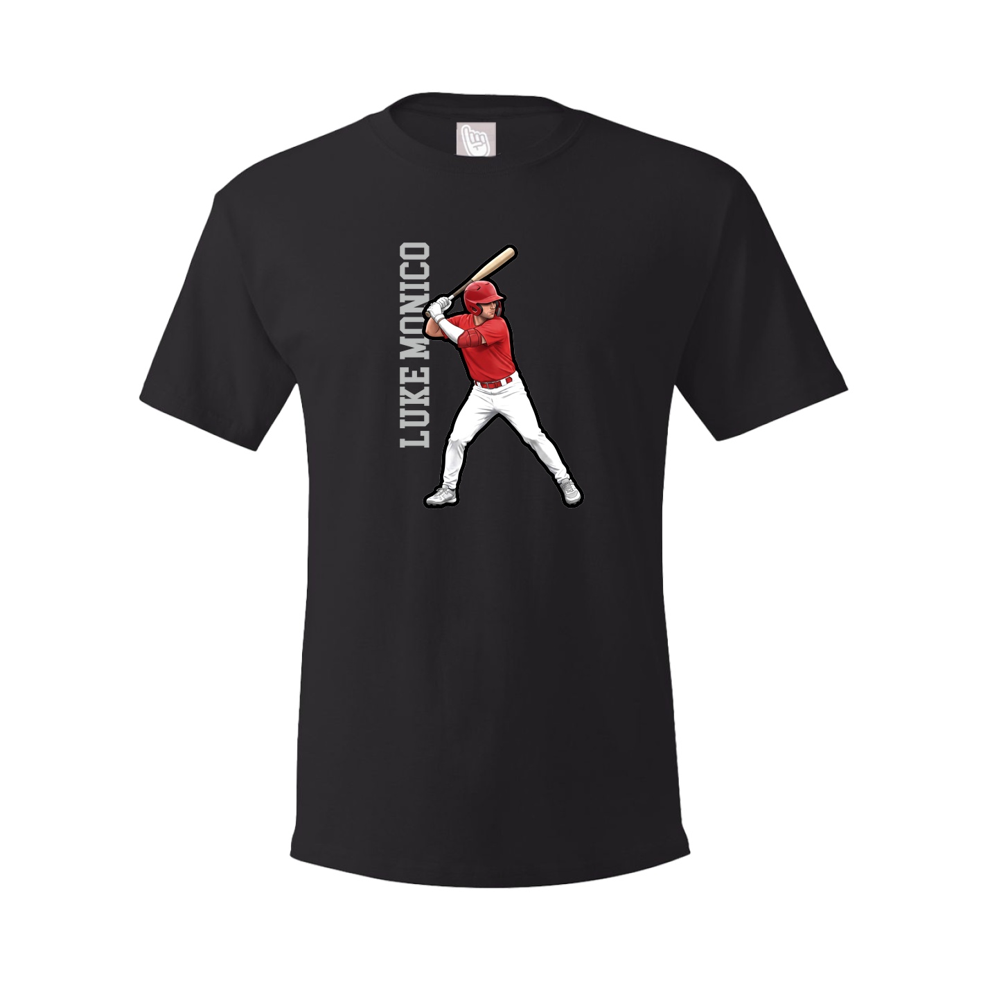 Youth Tee — Name Vertical in Black