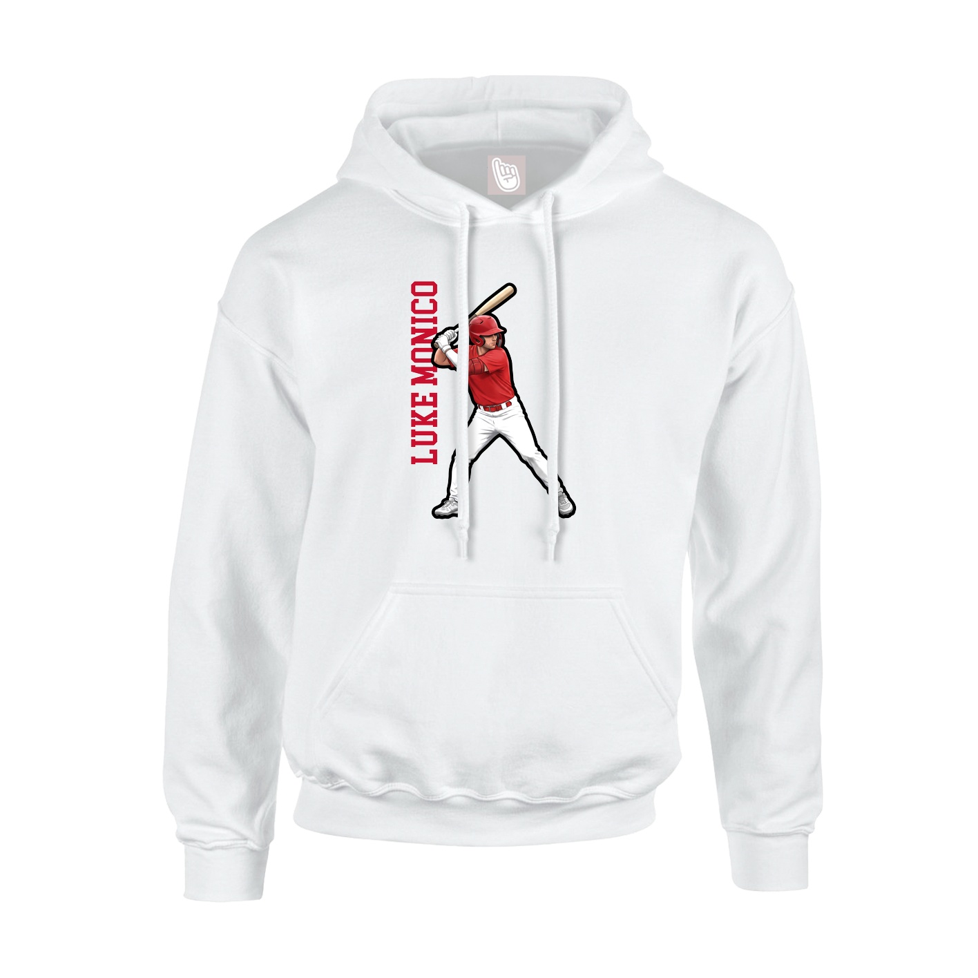 Hoodie — Name Vertical in White