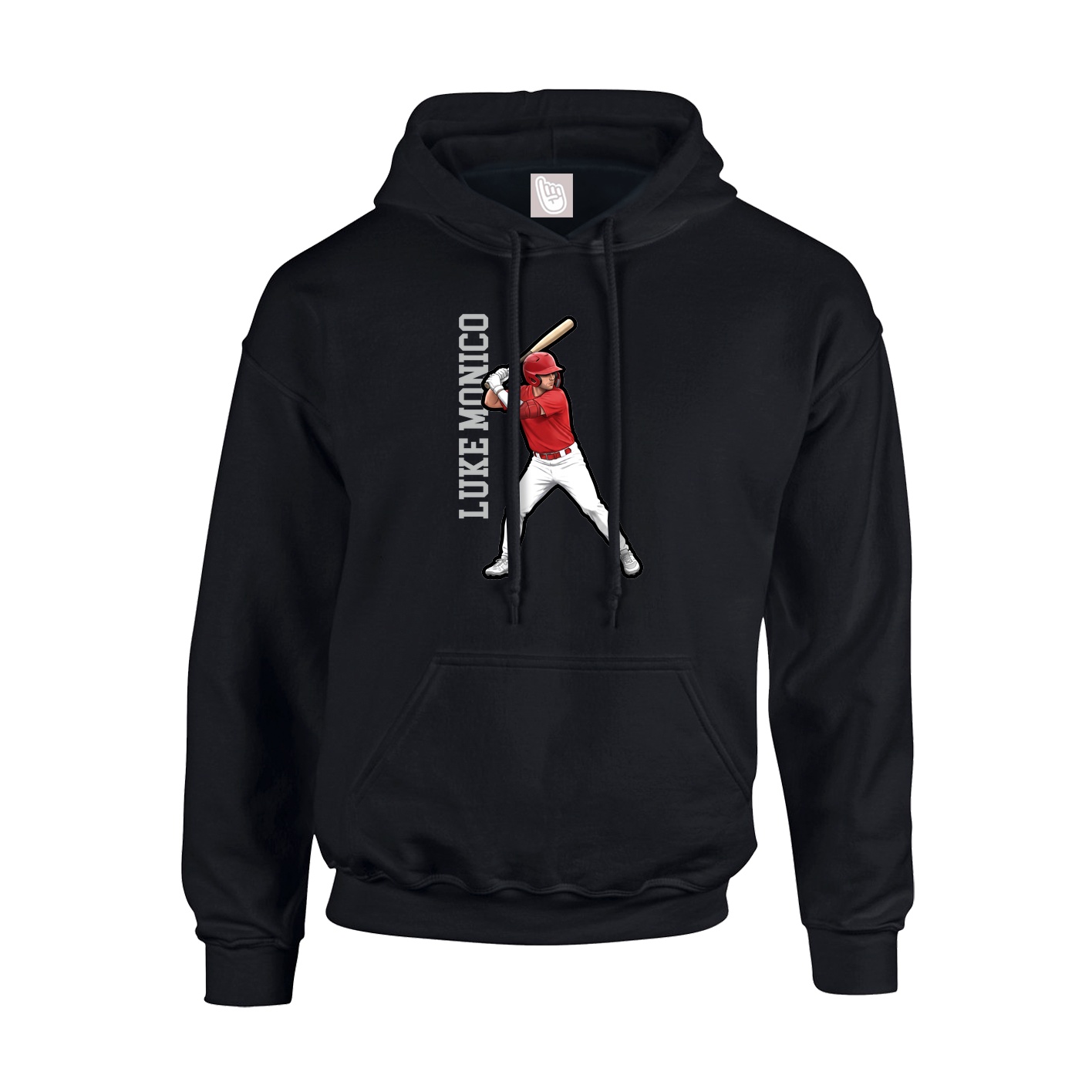 Youth Hoodie — Name Vertical in Black
